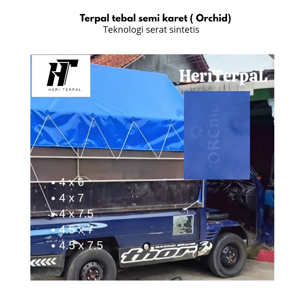 terpal Orchid ( semi karet ) serat sintetis tebal premium.
