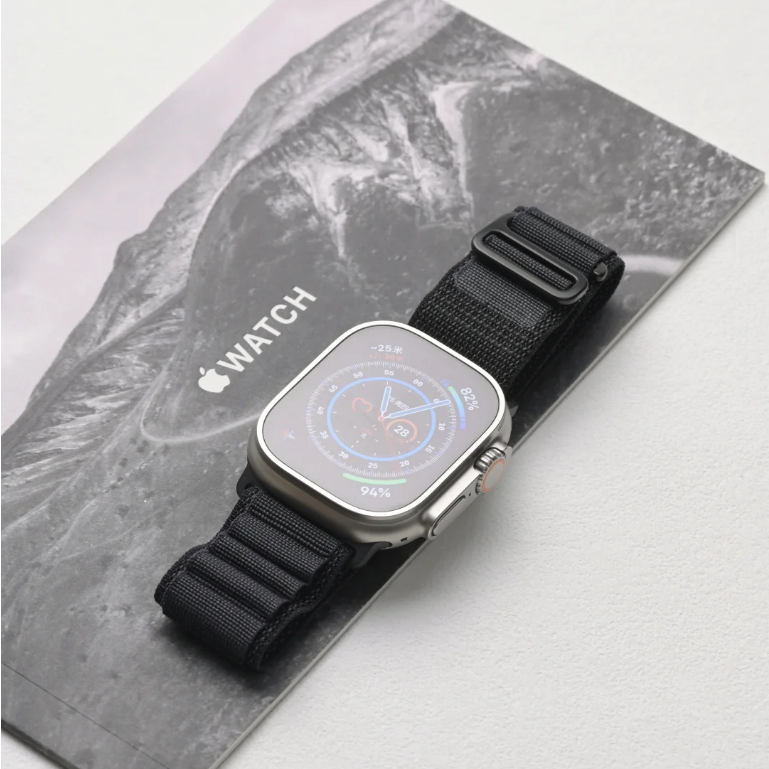 Apple Watch Ultra 3 2025 49mm Black Titanium Case with Alpine Trail Ocean Milanese Loop Band Origina