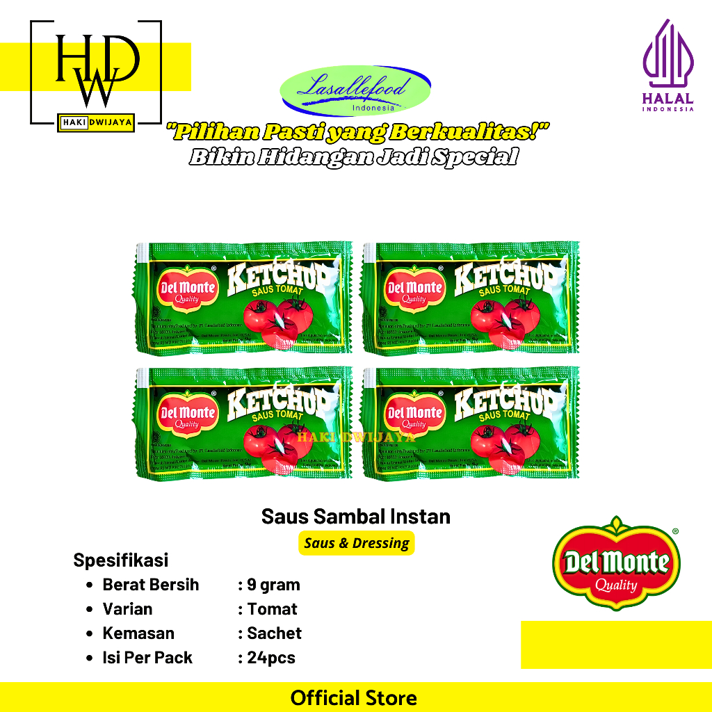 Del Monte Saus Tomat Sachet Praktis Gurih Manis untuk Bakso Mie Gorengan & Snack