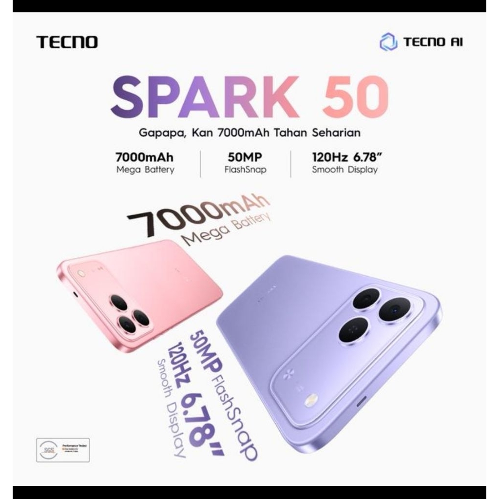 Tecno Spark 50 Ram 4/128GB - 6/128GB Chipset Mediatek Helio G81 NFC