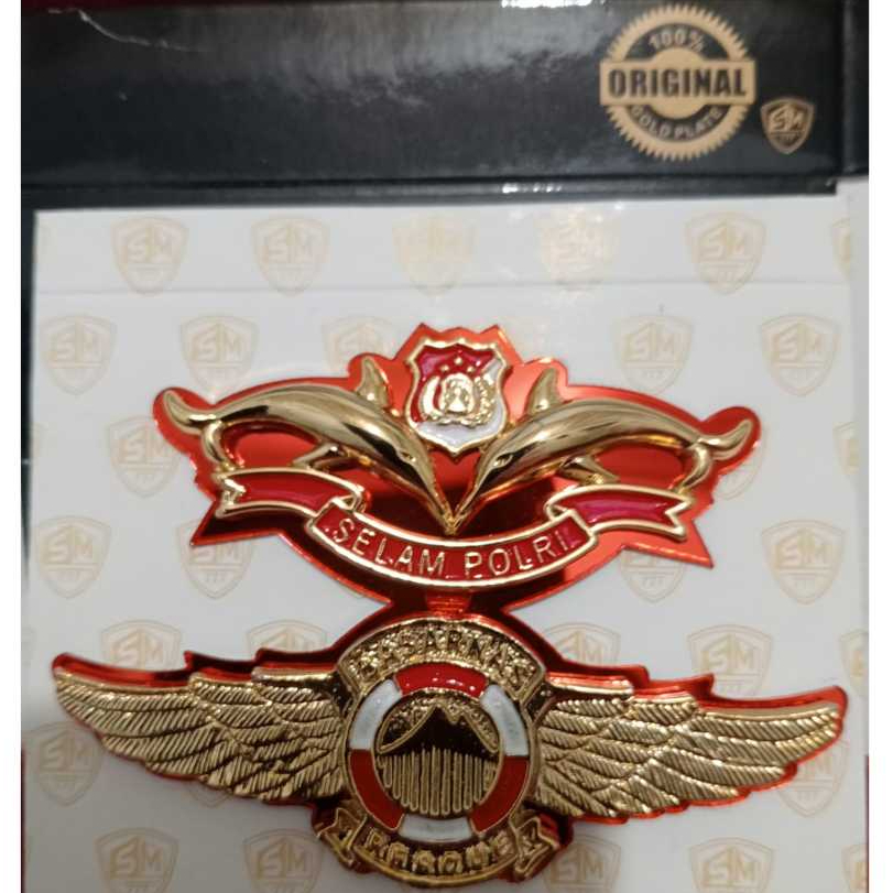 WING BREVET DOUBLE BASARNAS SELAM POLRI PAKAI AKRELIK