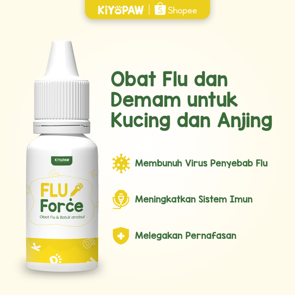 KIYOPAW Obat Flu Kucing Obat Flu Batuk Demam Pilek Kucing Ampuh FLU FORCE