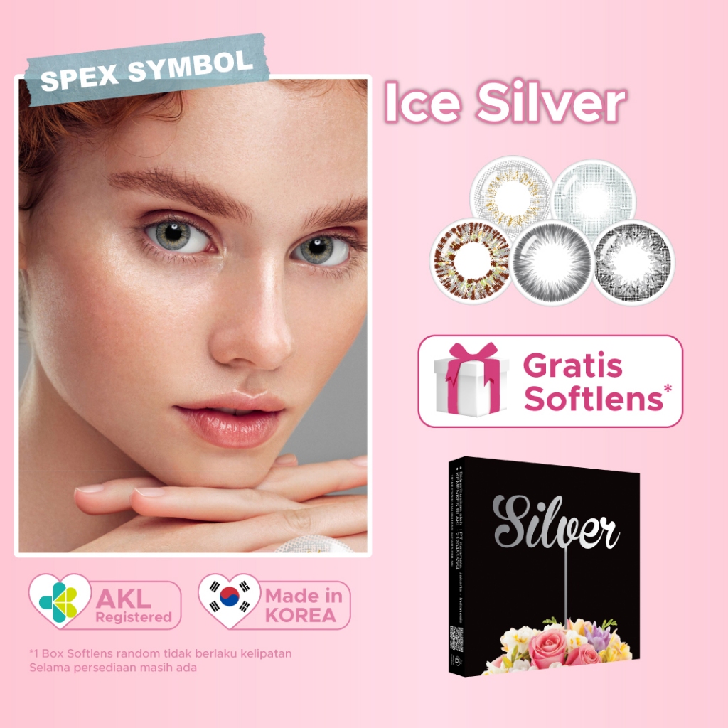 Softlens Ice Silver Grey | Cloudy Grey | Light Grey | Icy Grey | Ash Grey By Exoticon - Spex Symbol