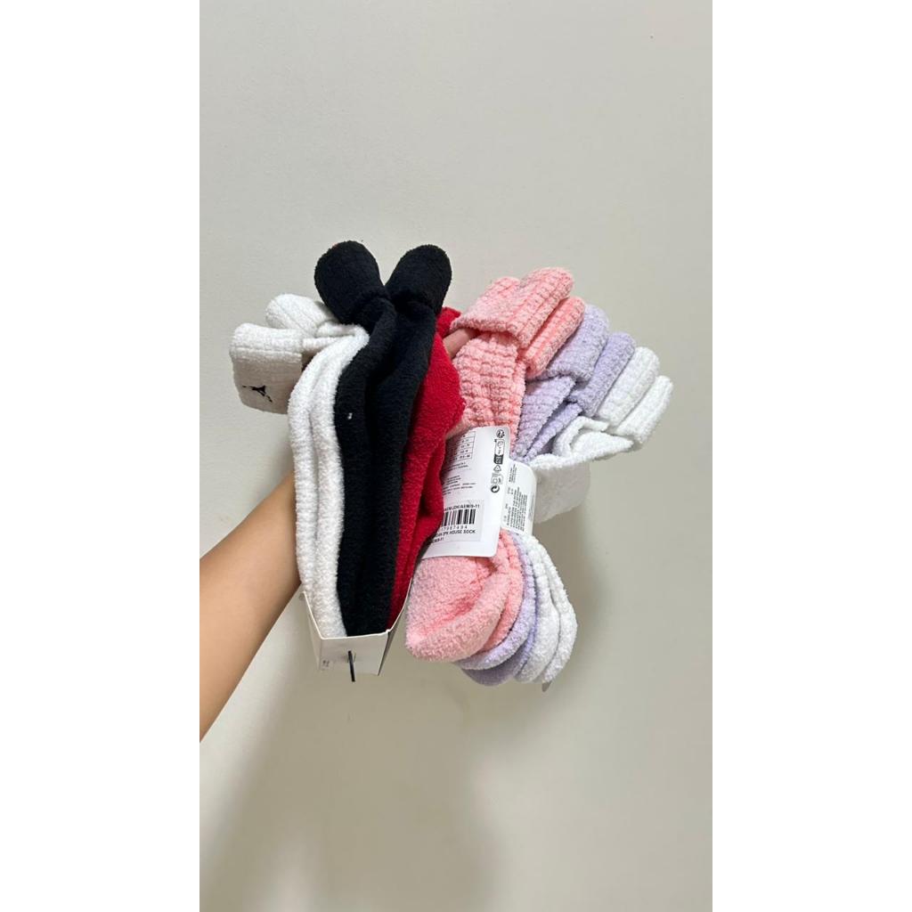 Kaos kaki Jordan bulu tebal putih, hitam, merah dan putih, lilac, pink isi 3pcs sale uk 35-40