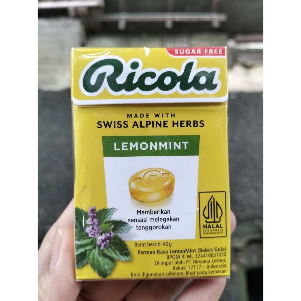 permen Ricola Lemon Mint Sugar Free original
