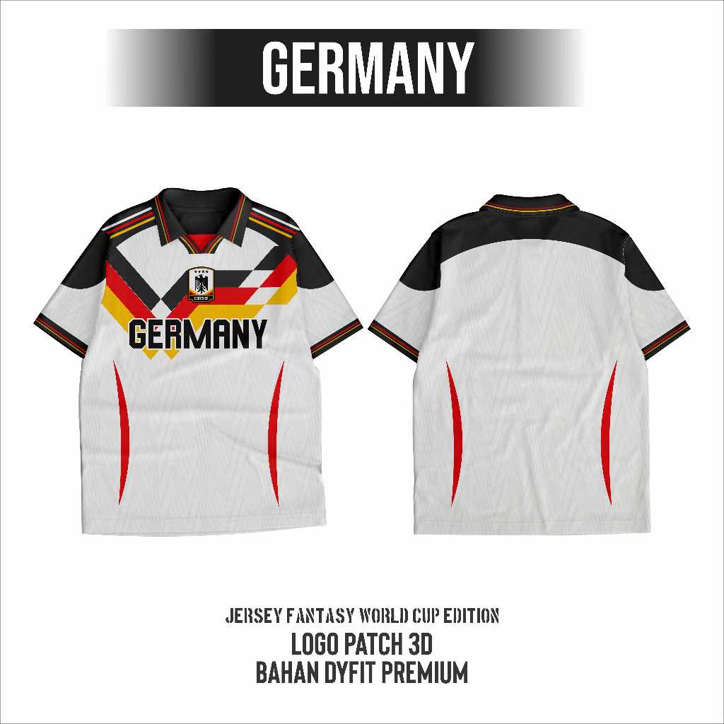 Jersey Vintage Fantasi Rabona JERMAN 2026 WORLD CUP/ LOGO PET 3D/jersey fantasi/jersey retro/jersey 
