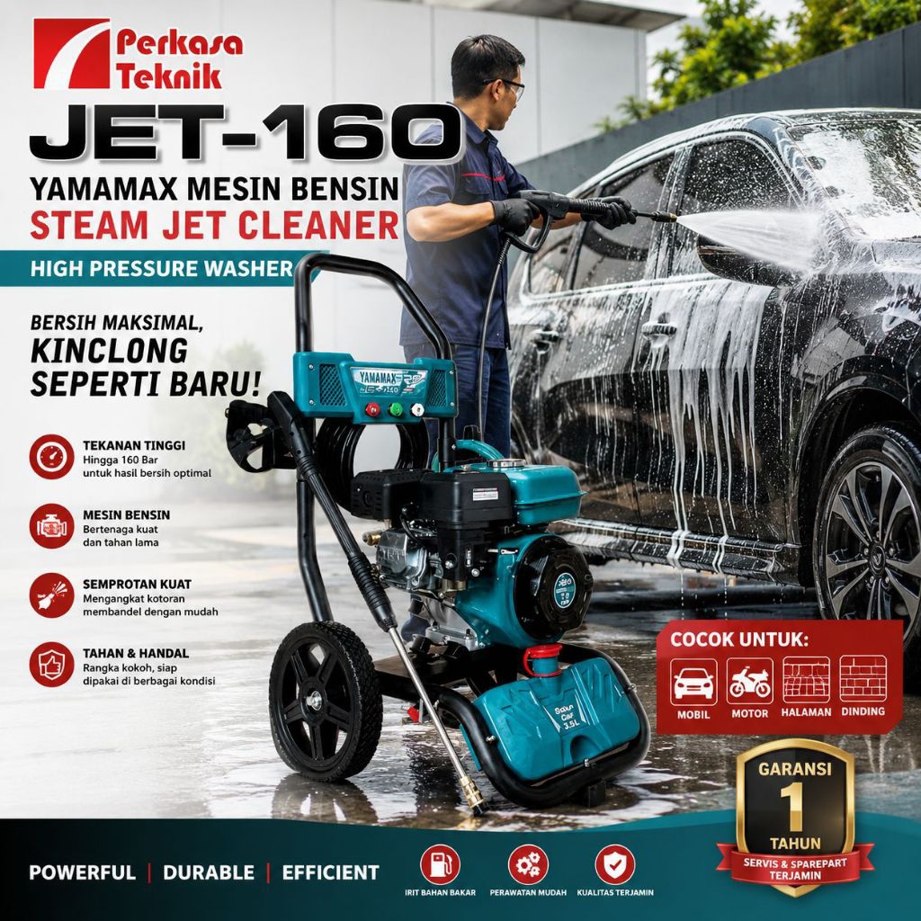 YAMAMAX JET-160 Bensin Steam Jet Cleaner High Pressure Washer