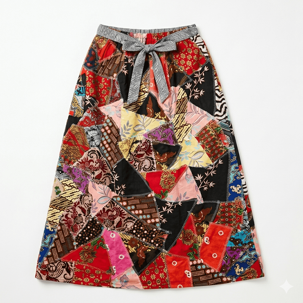 Rok Panjang Etnik Kain Perca Wanita || Rok Batik Perca Asli Jogja