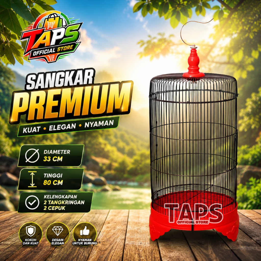 TAPS Sangkar Burung Lovebird Kubah Rata