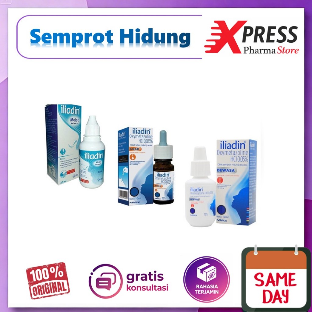 XPRESS ! ILIADIN Semprot / Tetes Hidung Tersumbat Anak Dewasa Moist Illiadin Iliyadin