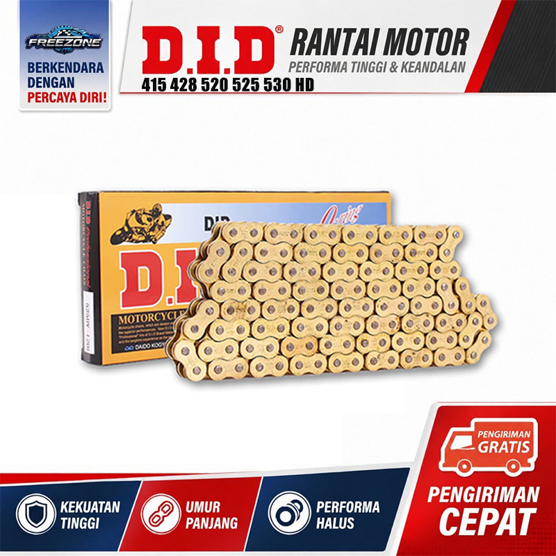 Rantai Sepeda Motor DID Kualitas Tinggi 415 428 520 525 530 HD ini digunakan untuk menghubungkan ran