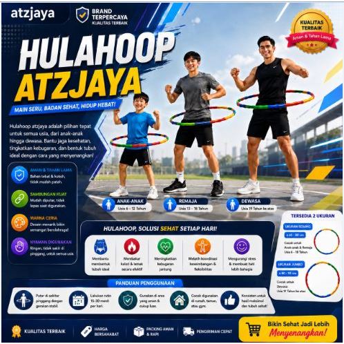 Atzjaya- Mainan Edukasi Anak Hulahoop Olahraga Hulahop Remaja Holahop Dewasa Holahoop Sehat
