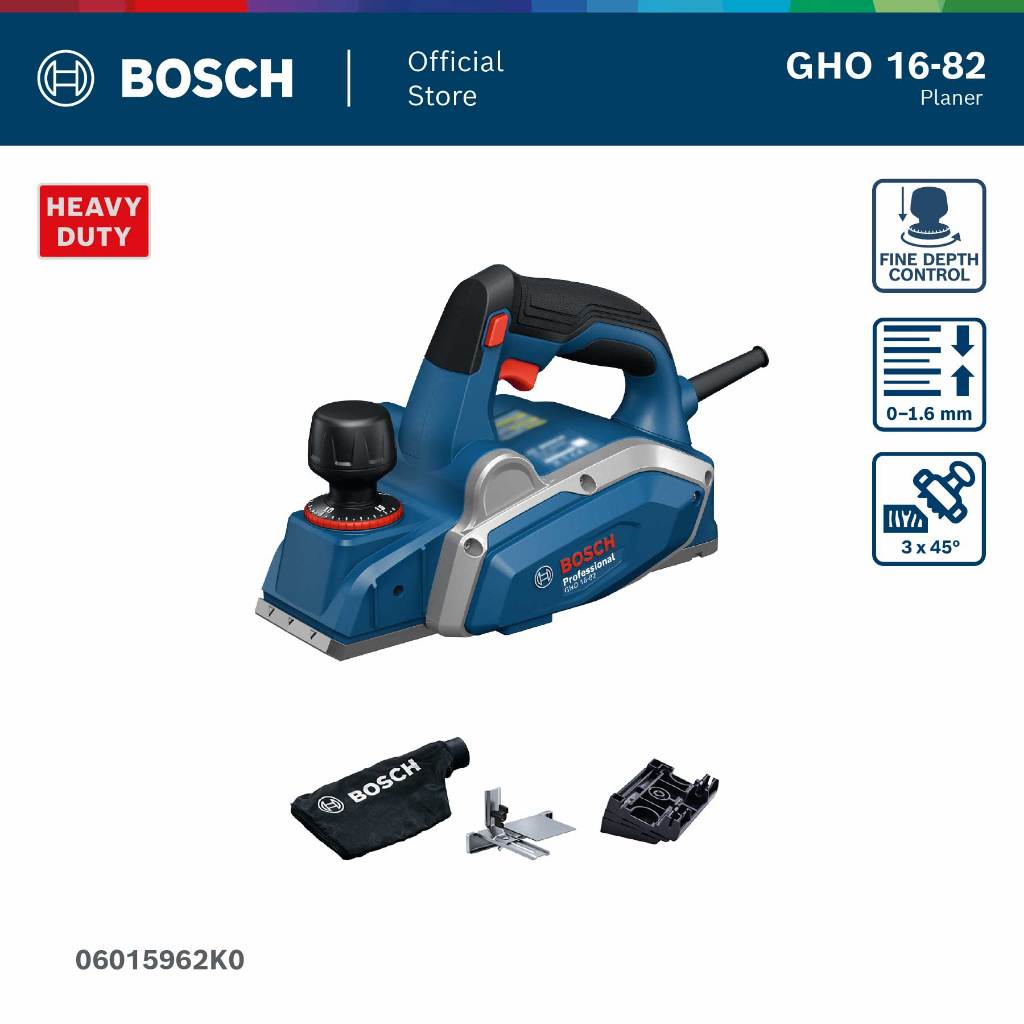 Bosch GHO 16-82 Mesin Serut Kayu Listrik 600W Planer Kayu Original