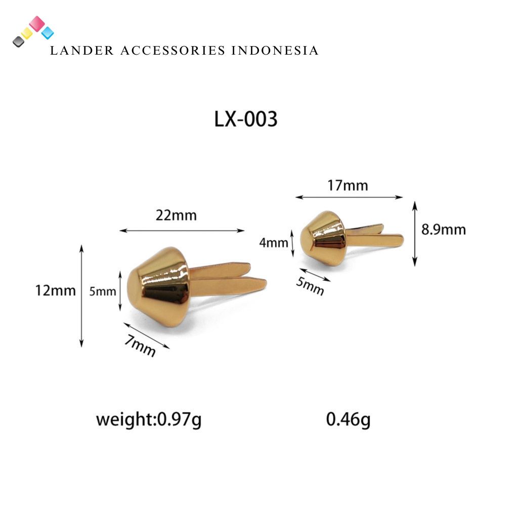 Lander Kaki Tas Mur Baut / Stand Bag / LX-003 / Shiny Gold