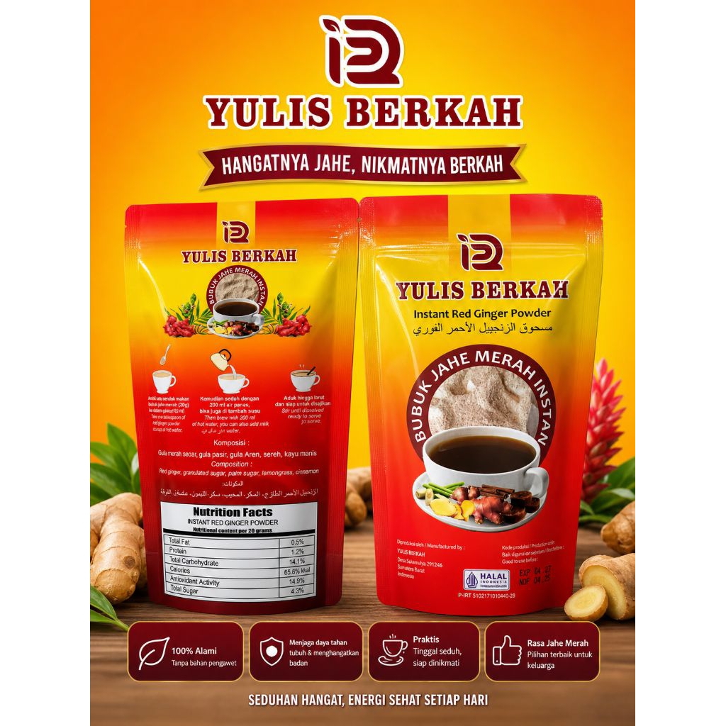 Jahe Merah instan Yulis berkah 250gr