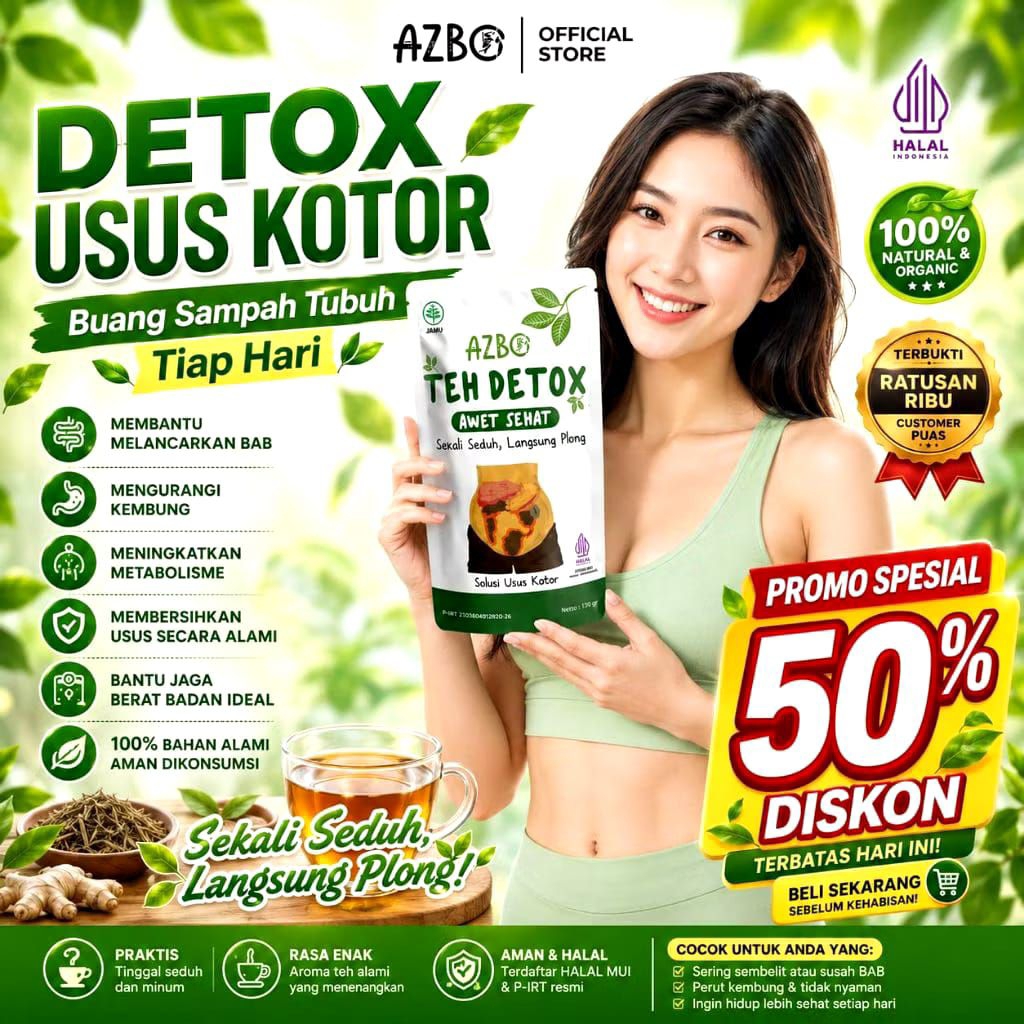 TEH DETOX USUS KOTOR MELANCARKAN SISTEM PENCERNAAN DAN BUANG AIR BESAR ALAMI
