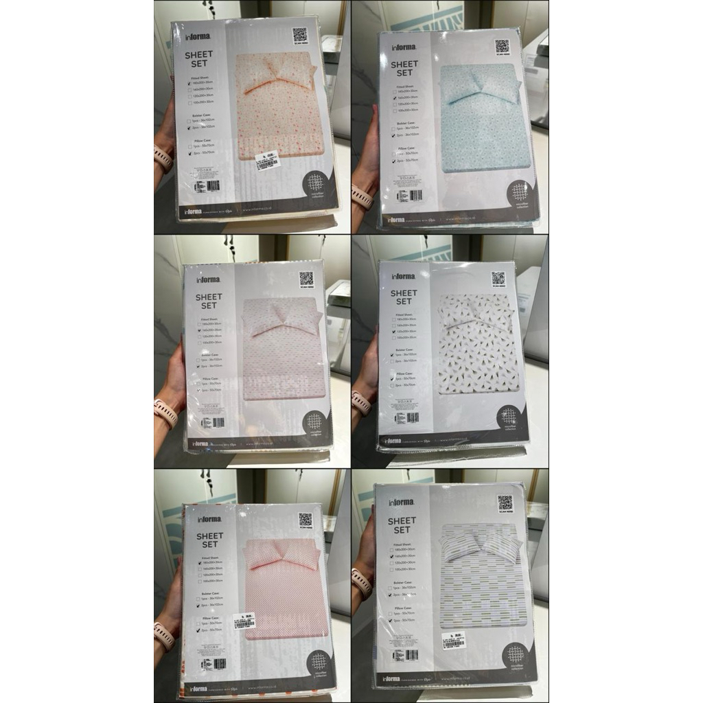Informa seprai set microfiber sarung bantal dan sarung guling seprai karet keliling
