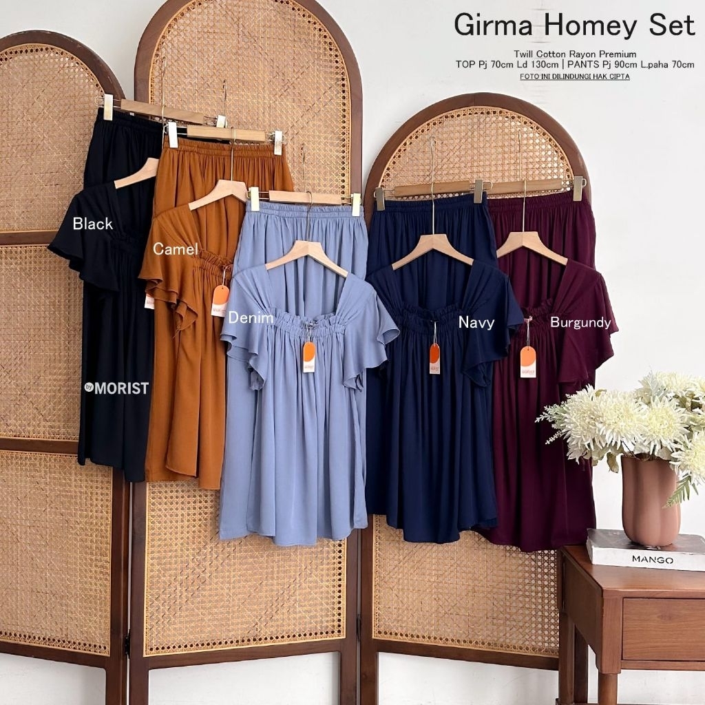 GIRMA HOMEY SET PIYAMA POLOS TWILL COTTON RAYON PREMIUM NYAMAN ADEM HALUS BY MORIST