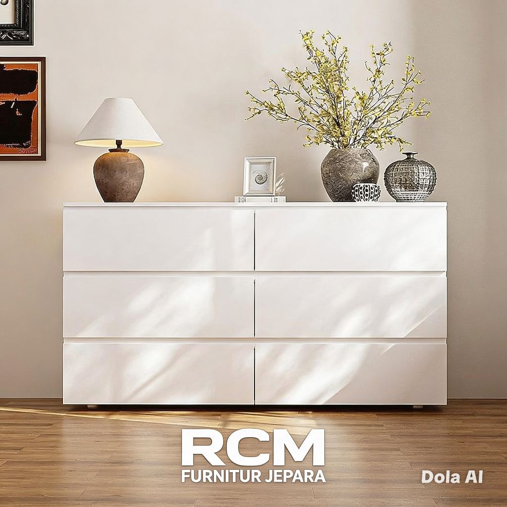 Lemari Laci Kayu Putih Minimalis - Desain Modern, Tahan Lama, Mudah Dirakit