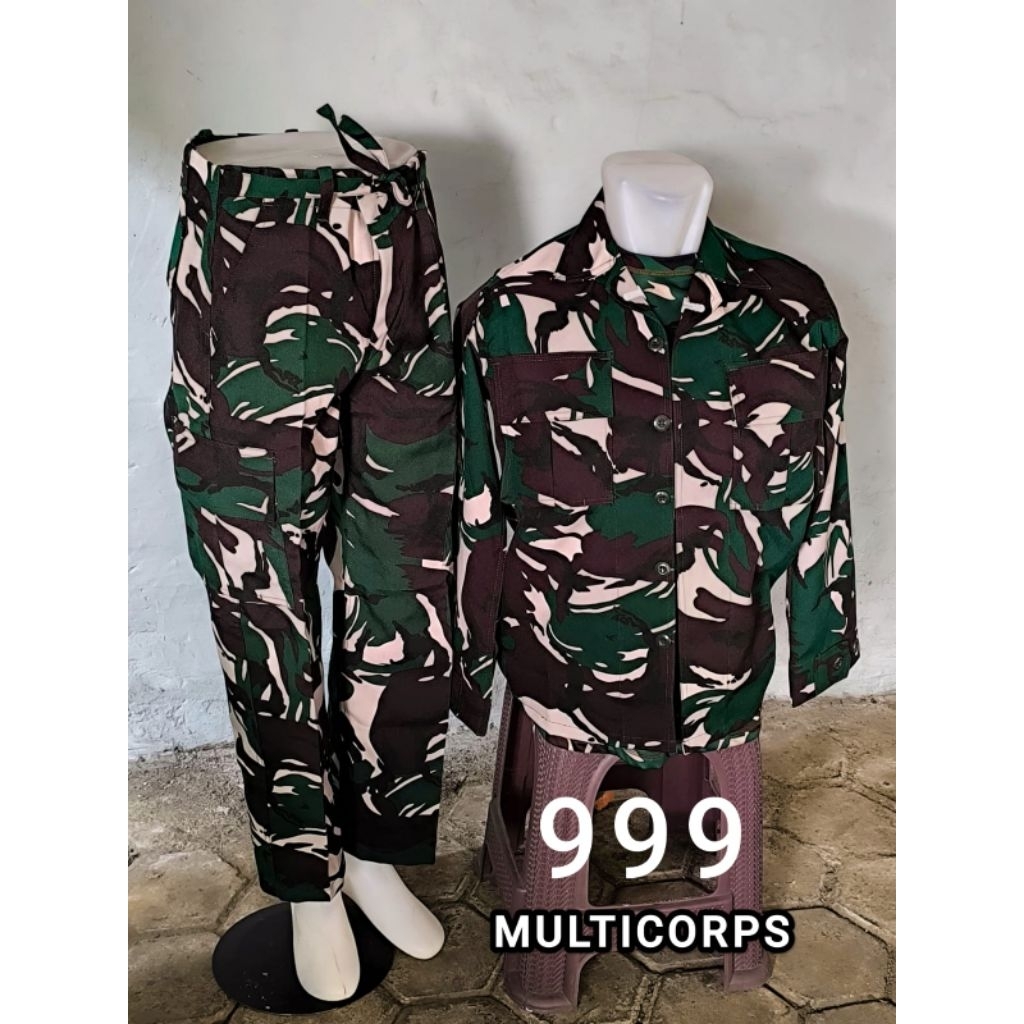 Baju Stelan PDL Malvinas Velbet Wool Multi Corps 999 warna gelap puring dann non puring