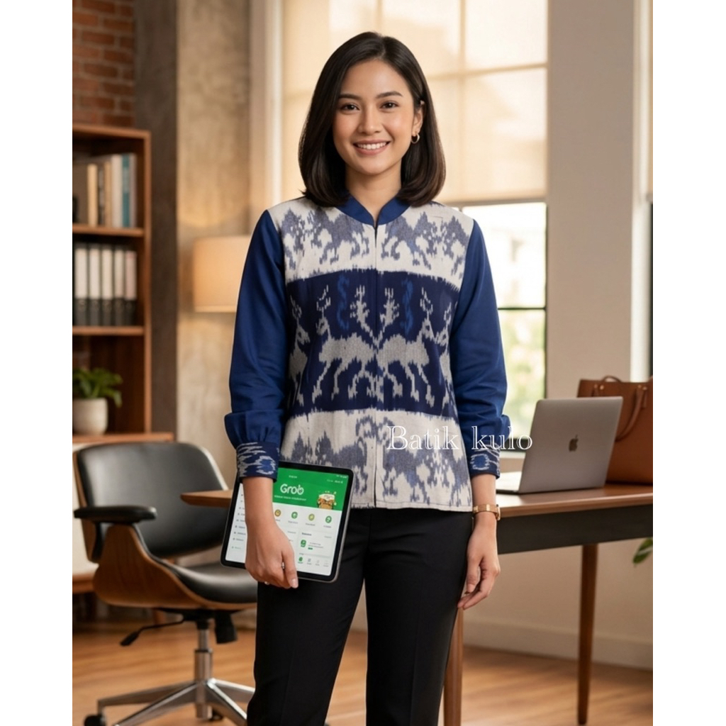 Drupadi blouse tenun batik mix toyobo,blouse batik tenun kantor,blouse santai,atasan wanita ,batik m