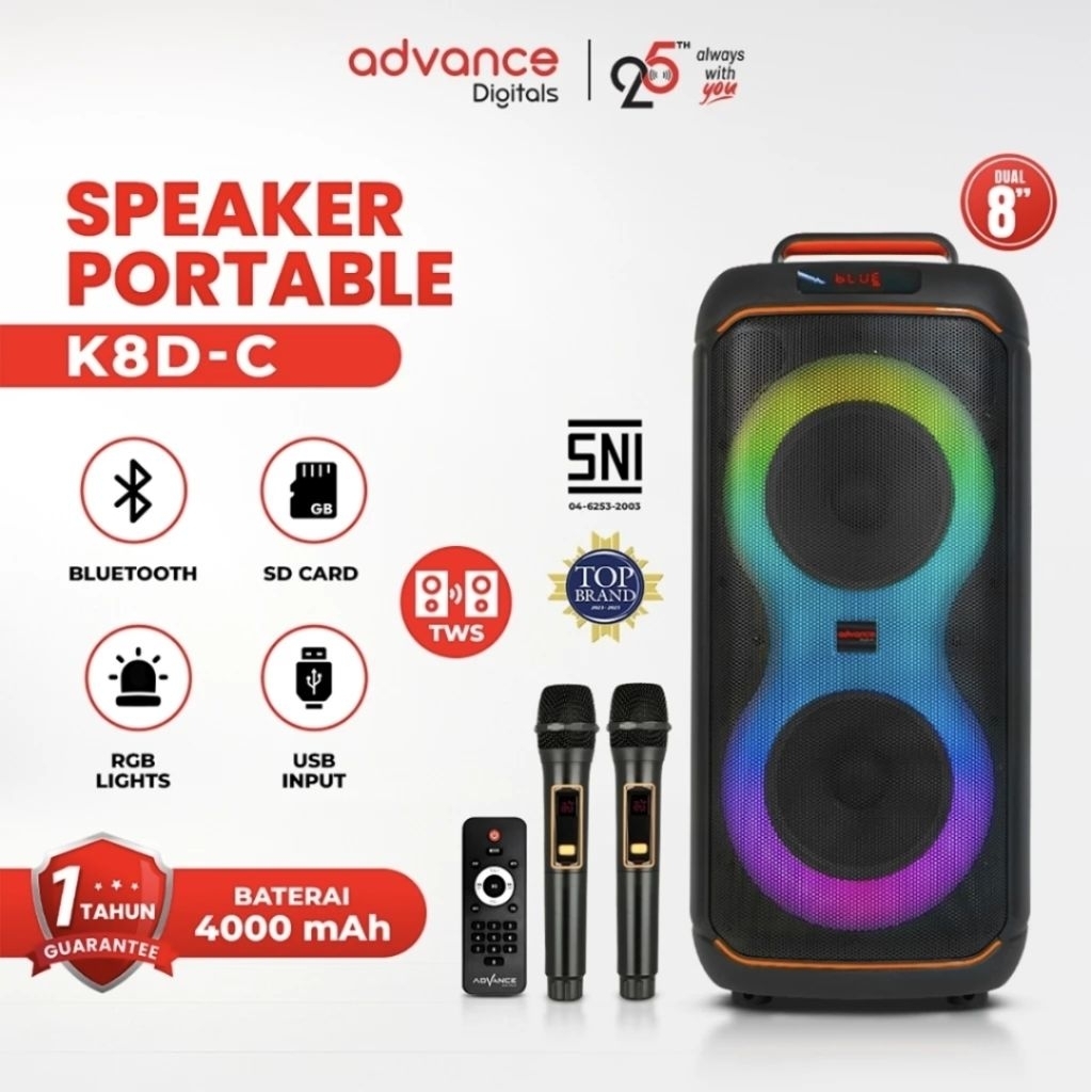 Advance K8D-C Speaker Portable 8inch