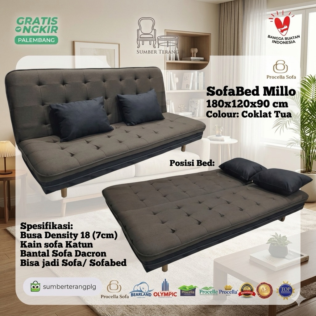 Sofabed Procella Millo Sofa Bed Lipat Sofa Lipat Kursi Tamu Lipat Kursi Tamu Kantor Kursi Tamu Sofa 
