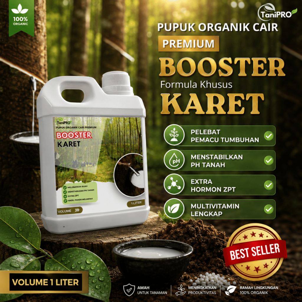 PUPUK ORGANIK CAIR POC BOOSTER KARET 1000 ML-Pupuk Organik Cair dan ZPT-Pelebat Karet.