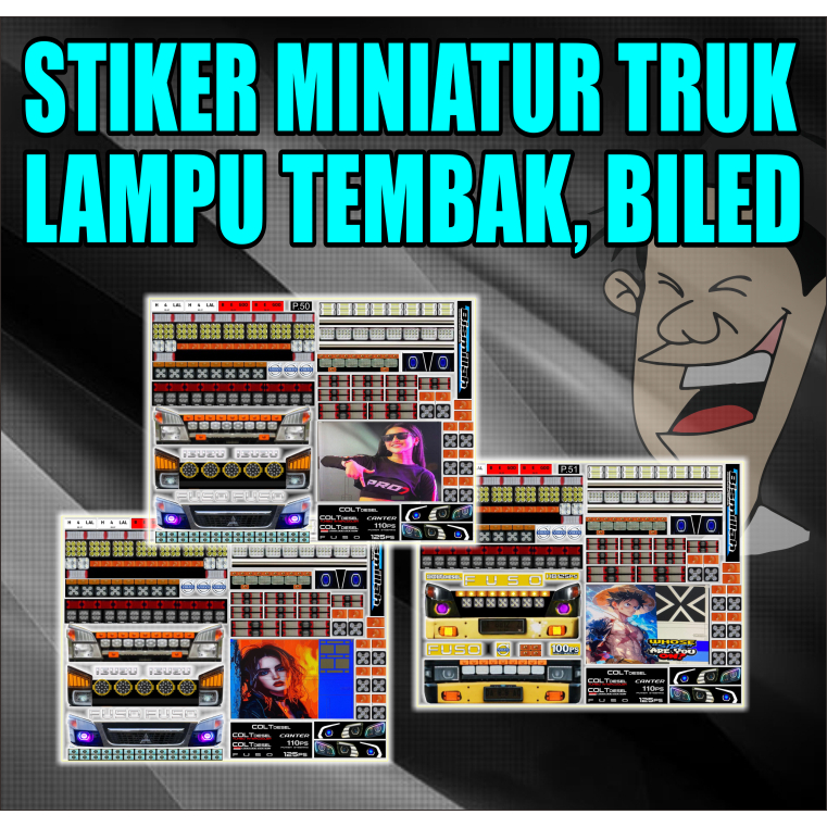 stiker lampu biled truk livery truk Truk oleng Lampu tembak by sipalui p50