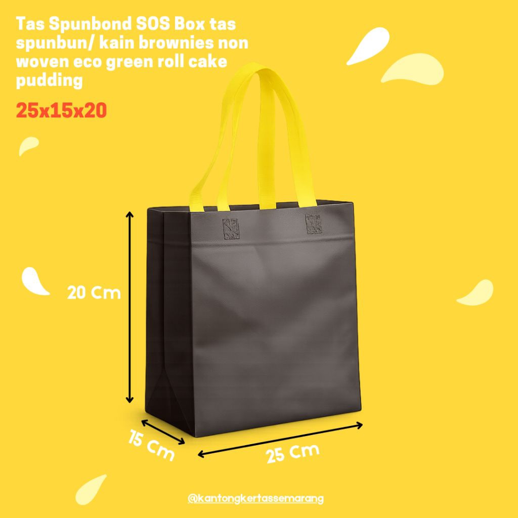 Tas Spunbond SOS Box 25x15x20 30x15x20 tas spunbun/ kain brownies non woven eco green roll cake pudd