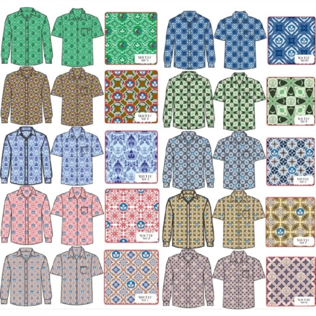 Costum  Seragam Batik Bebas desain Motif Seragam Batik Sekolah TK/paud SD SMP SMA kain Katun