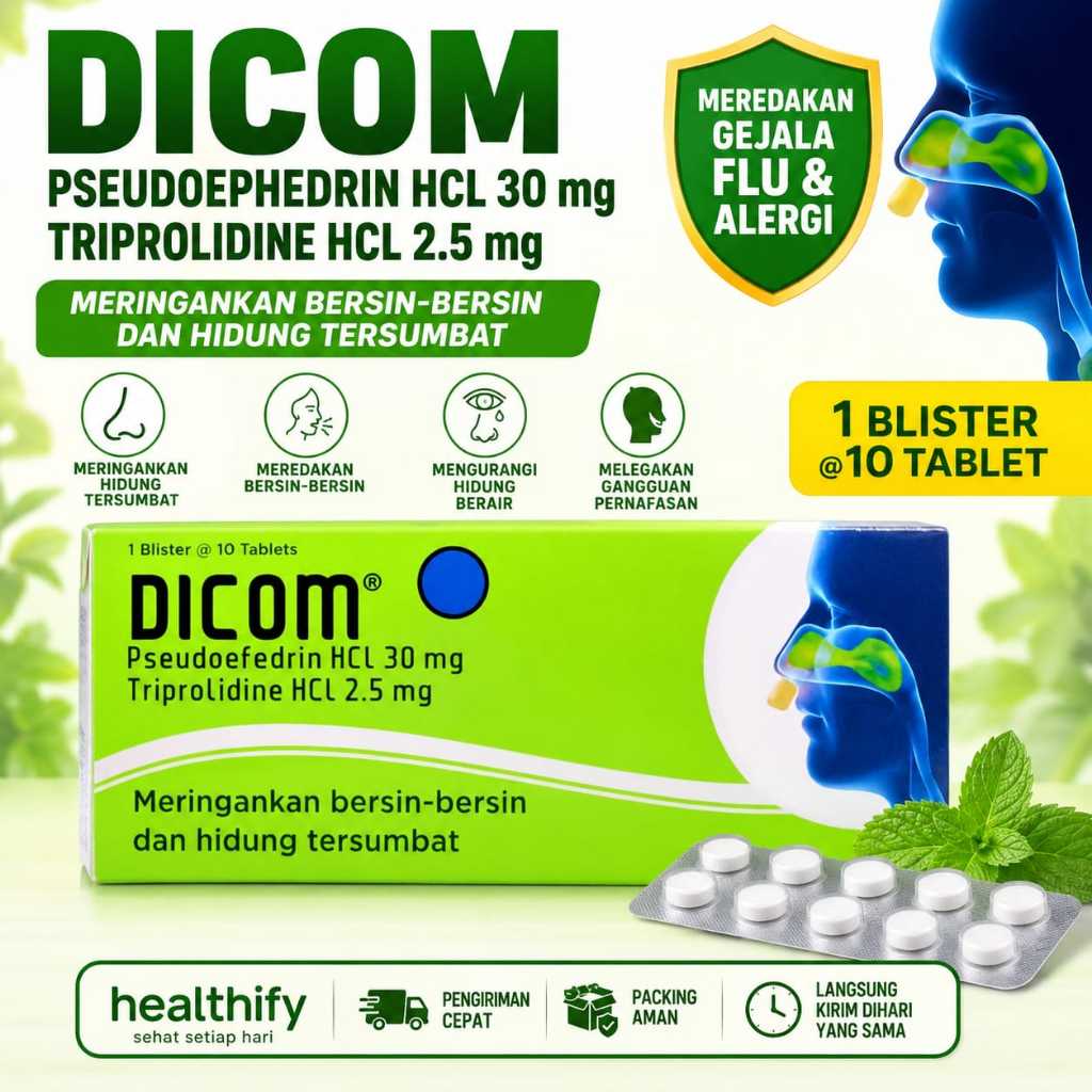 Dicom Tablet Meringankan Bersin dan Hidung Tersumbat