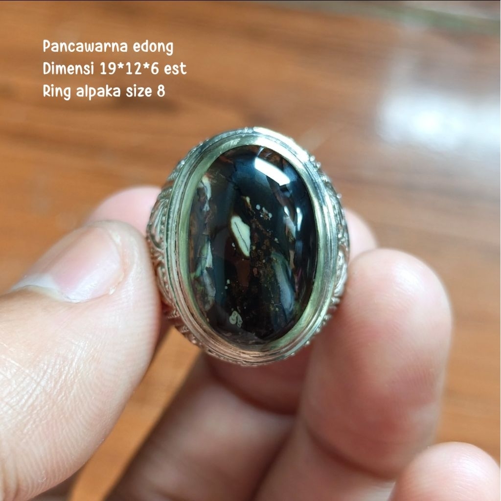 (TERMURAH) Cincin Batu Akik Pancawarna Garut Edong