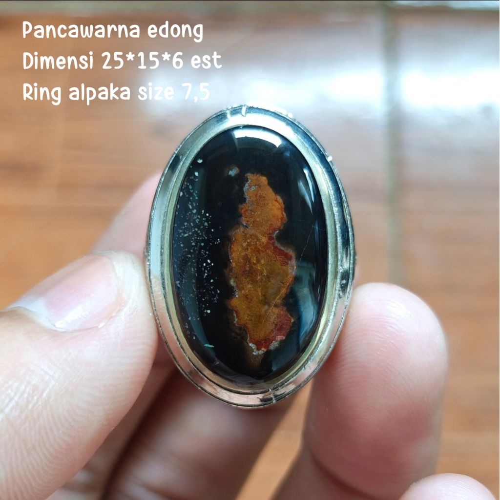 (TERMURAH) Cincin Batu Akik Pancawarna Garut Edong