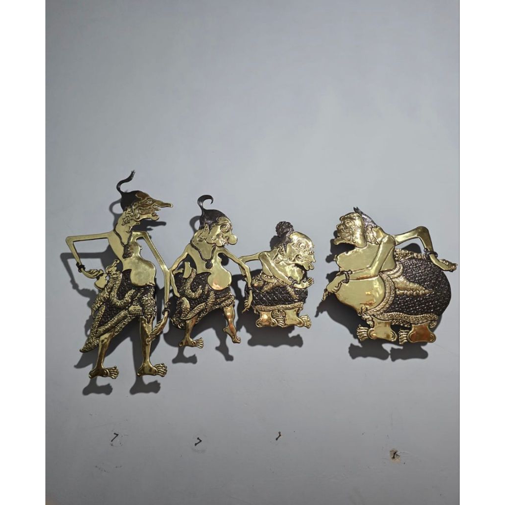 Hiasan Dinding Wayang Punokawan Tembaga & Kuningan Handmade
