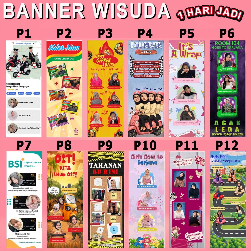CETAK X BANNER BANER BENNER BENER Wisuda Wedding
