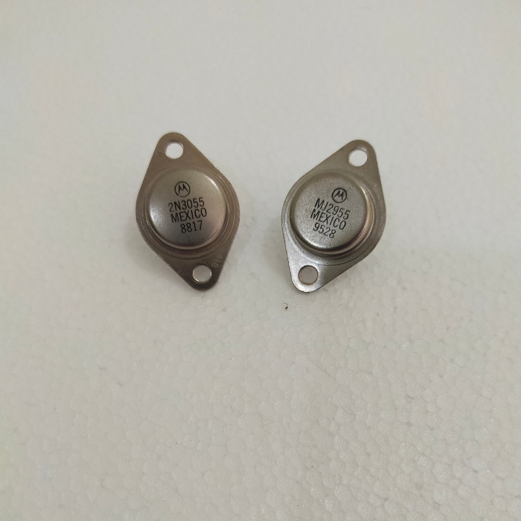 [STOK TERBATAS] Transistor Jengkol 2N3055 MJ2955 Motorola Original Mexico 1 Pasang