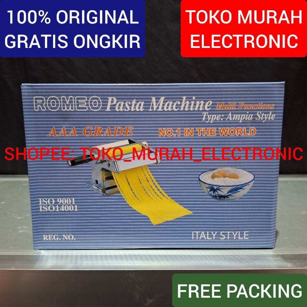 TME - Ampia Romeo Original Pasta Maker Mesin Manual Giling Mie Molen