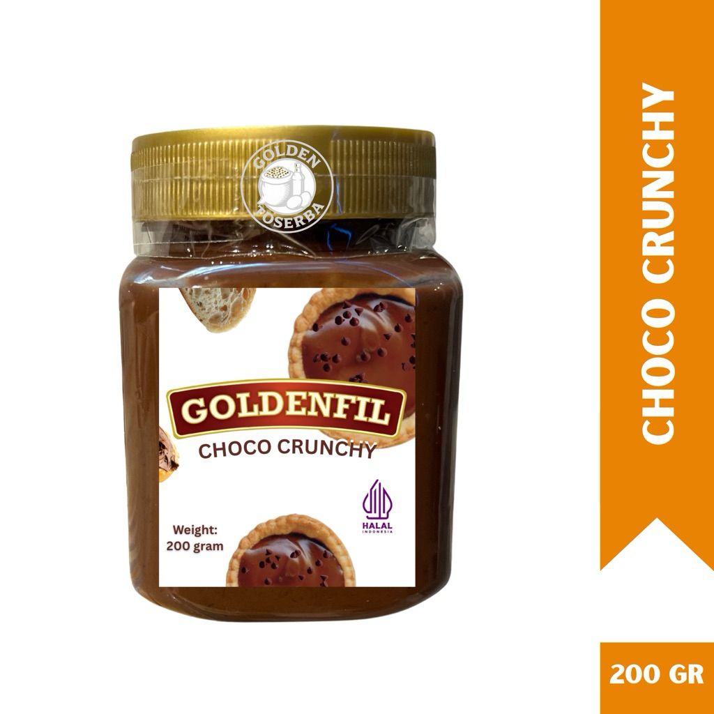 Goldenfil Choco Crunchy 200 gram Repack Wadah Baru Toples Polos