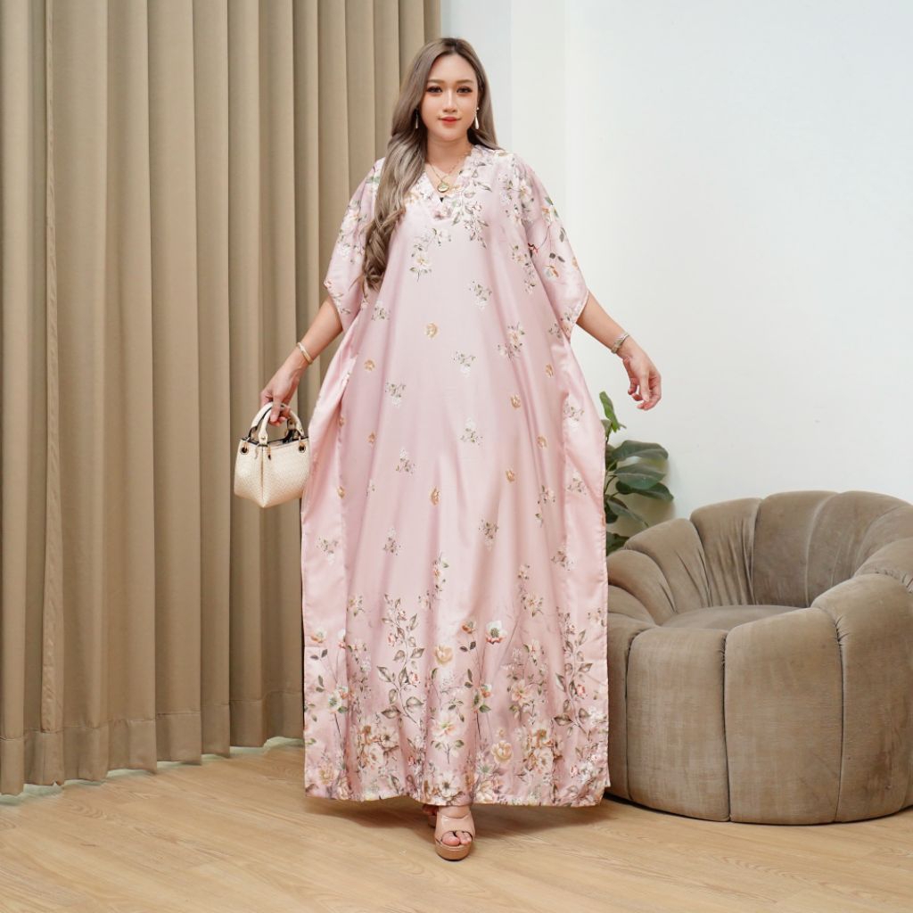 kaftan-style mewah premium oversize kain leonard richi silk adem dan nyaman