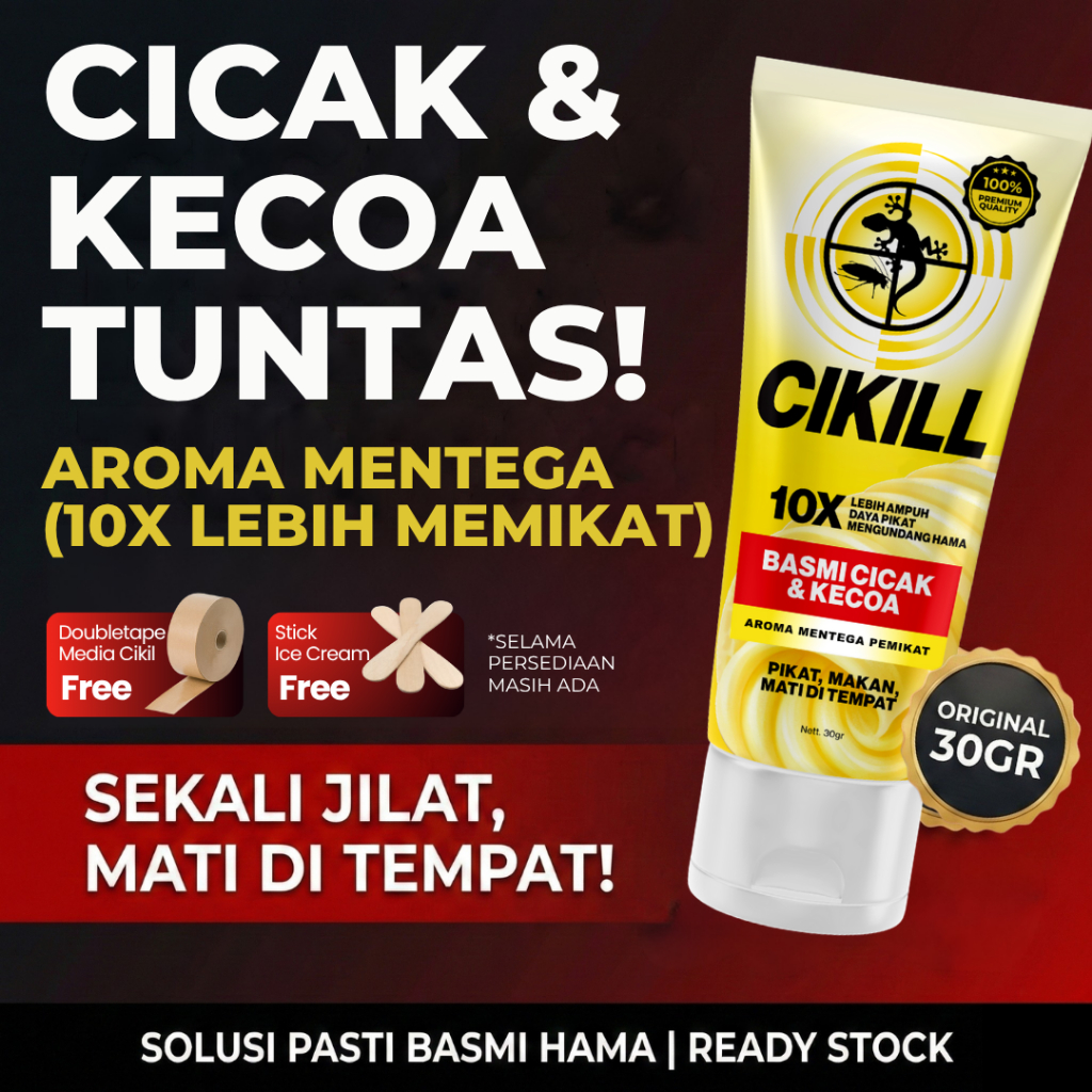CIKILL Pembasmi Cicak & Kecoa 30gr – Rumah Bersih Tanpa Cicak | Umpan Mentega Ampuh & Praktis