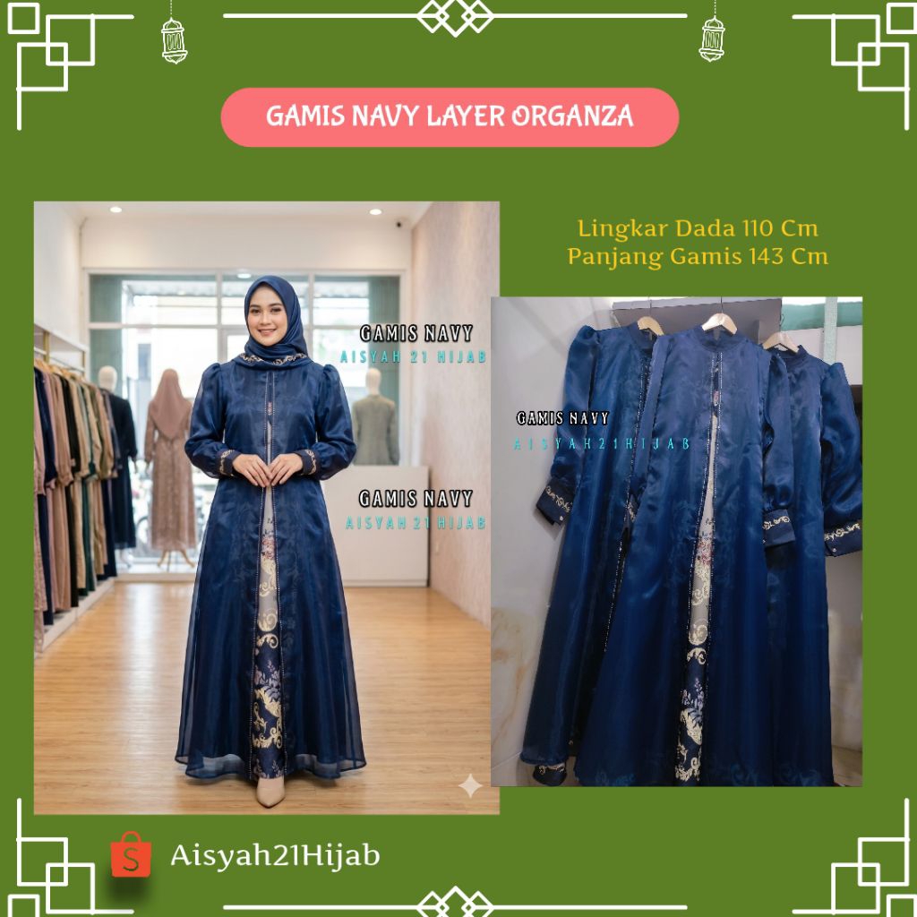 Aisyah21hijab | Gamis N A V Y | Gamis Rompi | Gamis Kekinian