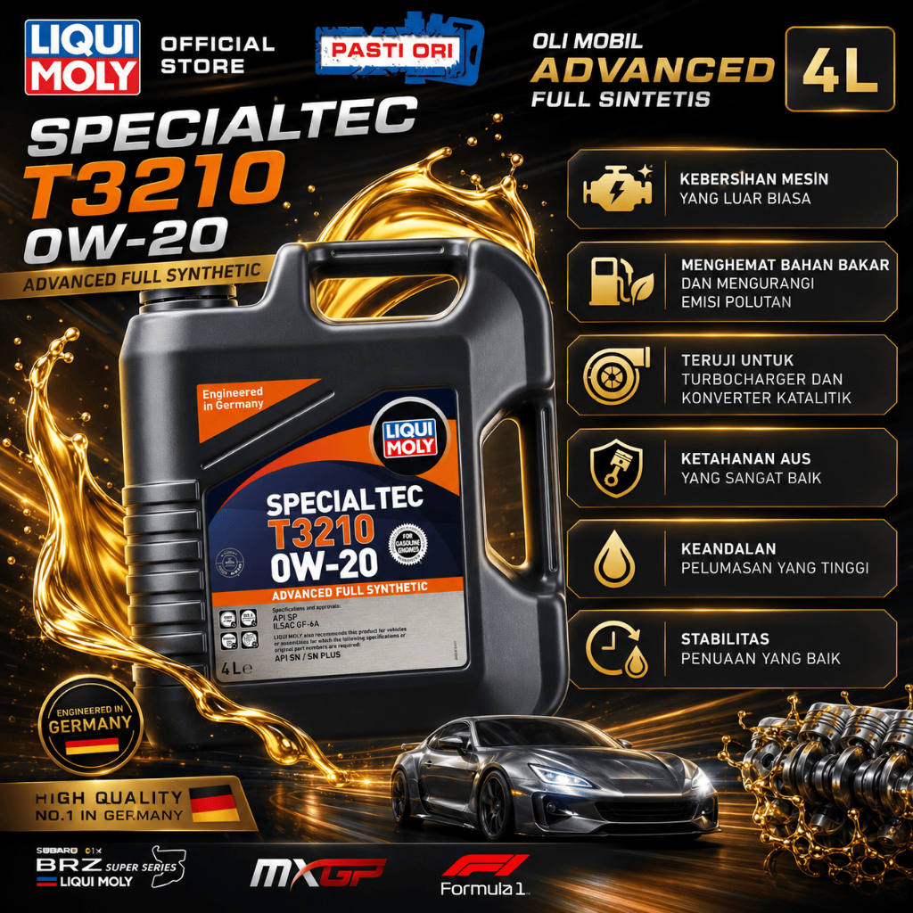 Oli Mobil 0W-20 LIQUI MOLY Special Tec T3210 4L Advanced Full Synthetic - Harian Touring 48342