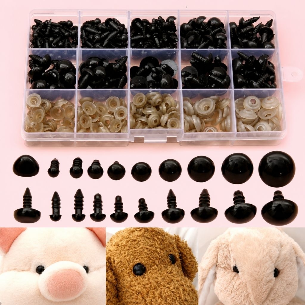 (5 Pasang /10 pcs) Mata Boneka Bulat Hitam 5mm 6mm ll Amigurumi ll Safety Eyes