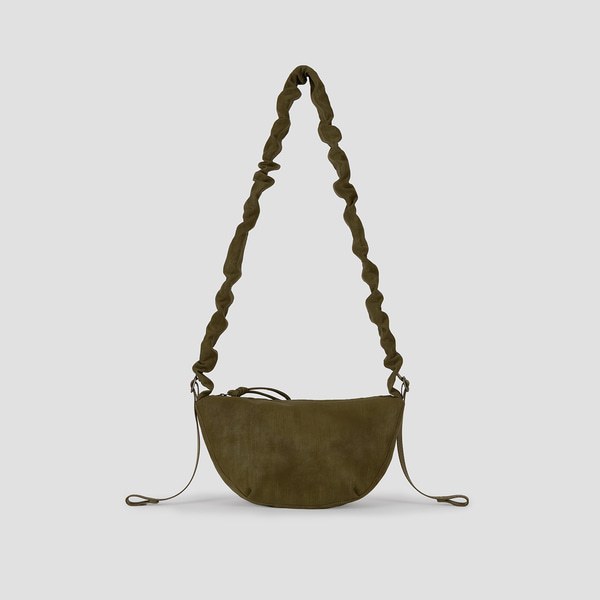 Joseph And Stacey - Daily Shirring Bag S_Faux Suede - Smoky Khaki