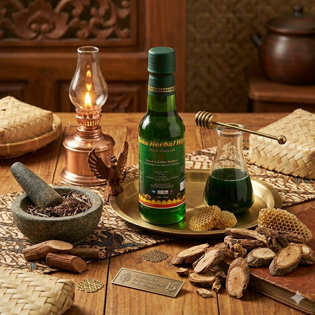 Madu Herbal Hijau Plus Spirulina & Bajakah 360 ml - Anugrah Original