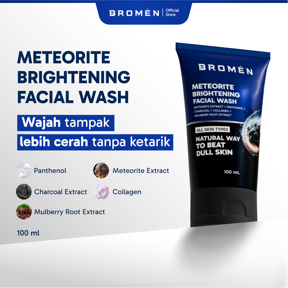 BROMEN 5X Low pH Gentle Formula Meteorite Brightening Facial Wash 100ml – Charcoal Active Care | Pem