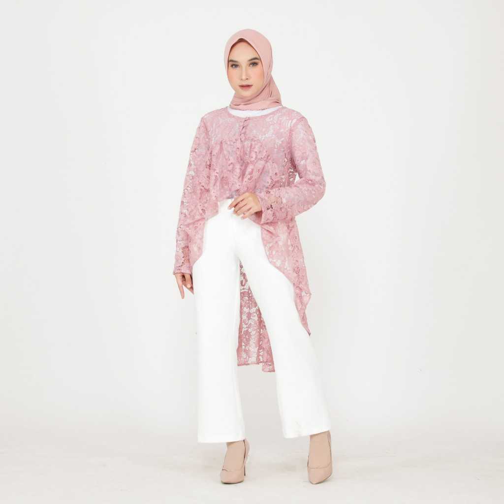 outer brokat kondangan panjang bahan brokat cornelli kombinasi gamis premium mewah jahitan dijamin r