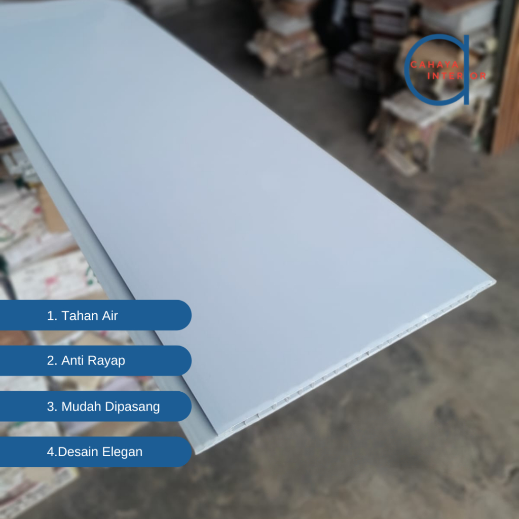 Plafon PVC Lamiwood White Base Premium – Panel Plafon PVC Tahan Air Anti Rayap | Untuk Plafon & Kolo
