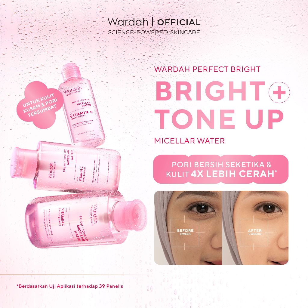 Wardah Perfect Bright Tone Up Micellar Water - Micellar Water dengan Micelles Pencerah - Make Up Rem